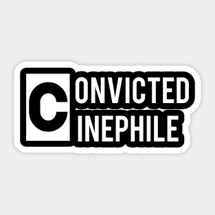 Convicted Cinephile logo white Sticker